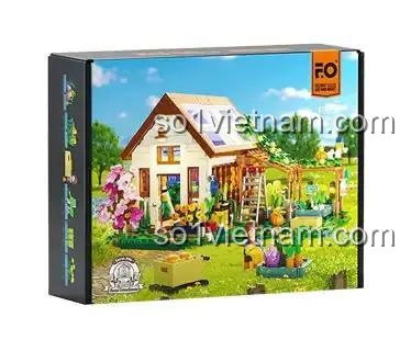 Hộp sản phẩm Lumibricks F9059 Nhà Vườn Ươm Gia Đình, hình ảnh mô hình nhà kính làm vườn với cảnh quan xanh tươi, đồ chơi lắp ghép cho bé 16 tuổi