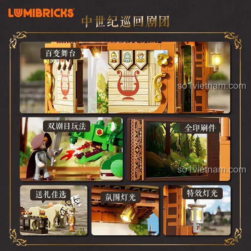 Sách hướng dẫn bộ lắp ráp Lumibricks L9063 Đoàn Kịch Biểu Diễn Thời Trung Cổ, giới thiệu bối cảnh kịch, cho con trai 16 tuổi