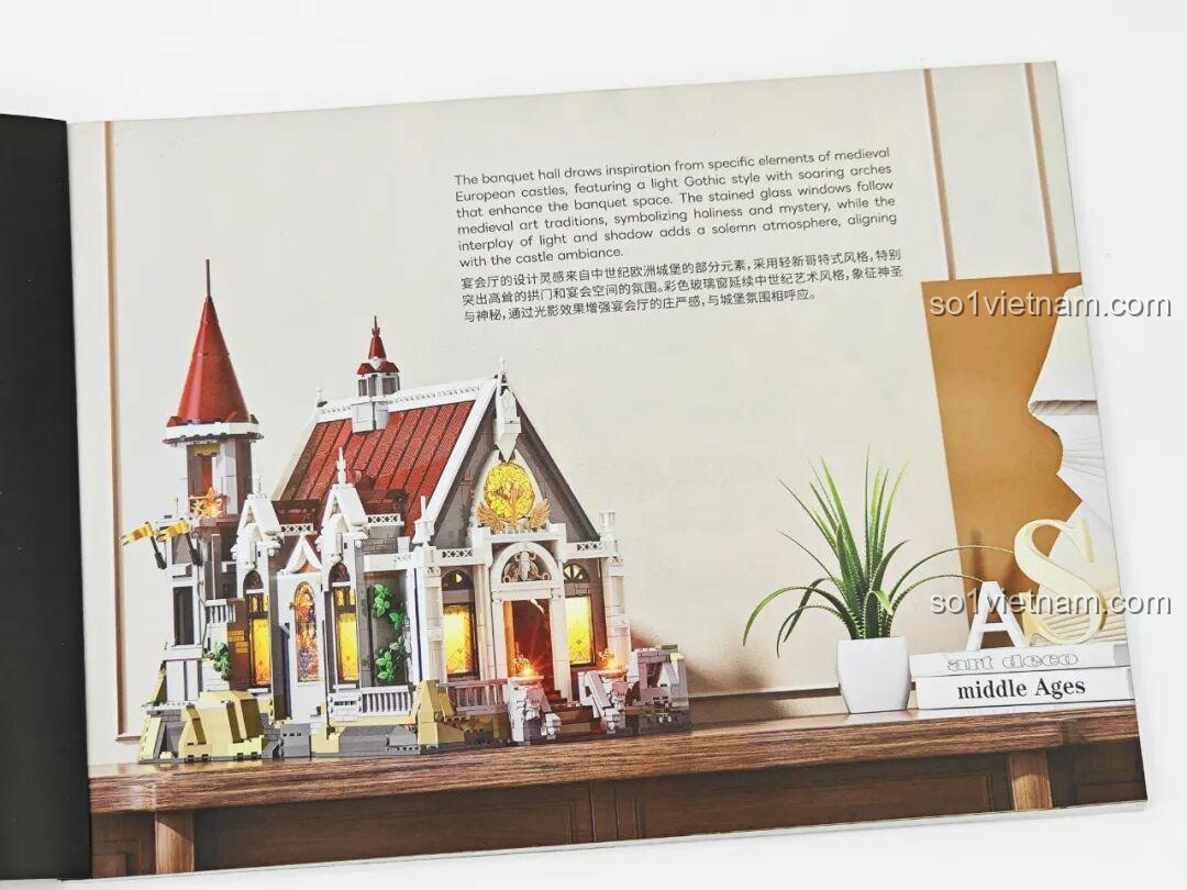 Trang hướng dẫn bộ đồ chơi Lumibricks L9071 Sảnh Tiệc Hoàng Gia, giới thiệu thiết kế lấy cảm hứng từ lâu đài Châu Âu, phù hợp thanh niên 16 tuổi, giá tiết kiệm.