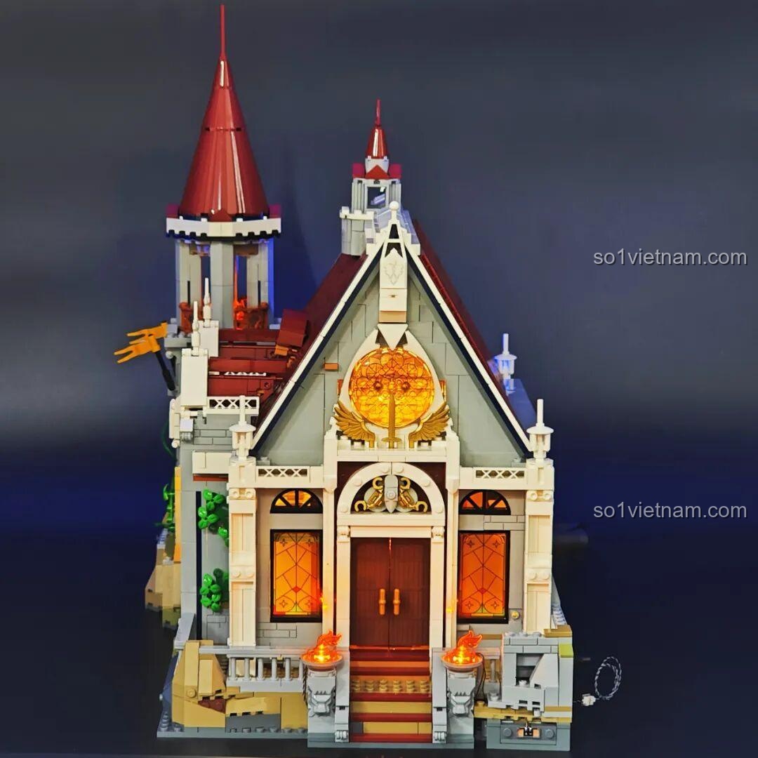 Minifigures Annie công chúa và Edric hoàng tử của bộ đồ chơi Lumibricks L9071 Sảnh Tiệc Hoàng Gia, với biểu cảm kép, phù hợp thanh niên 16 tuổi, chất lượng cao.