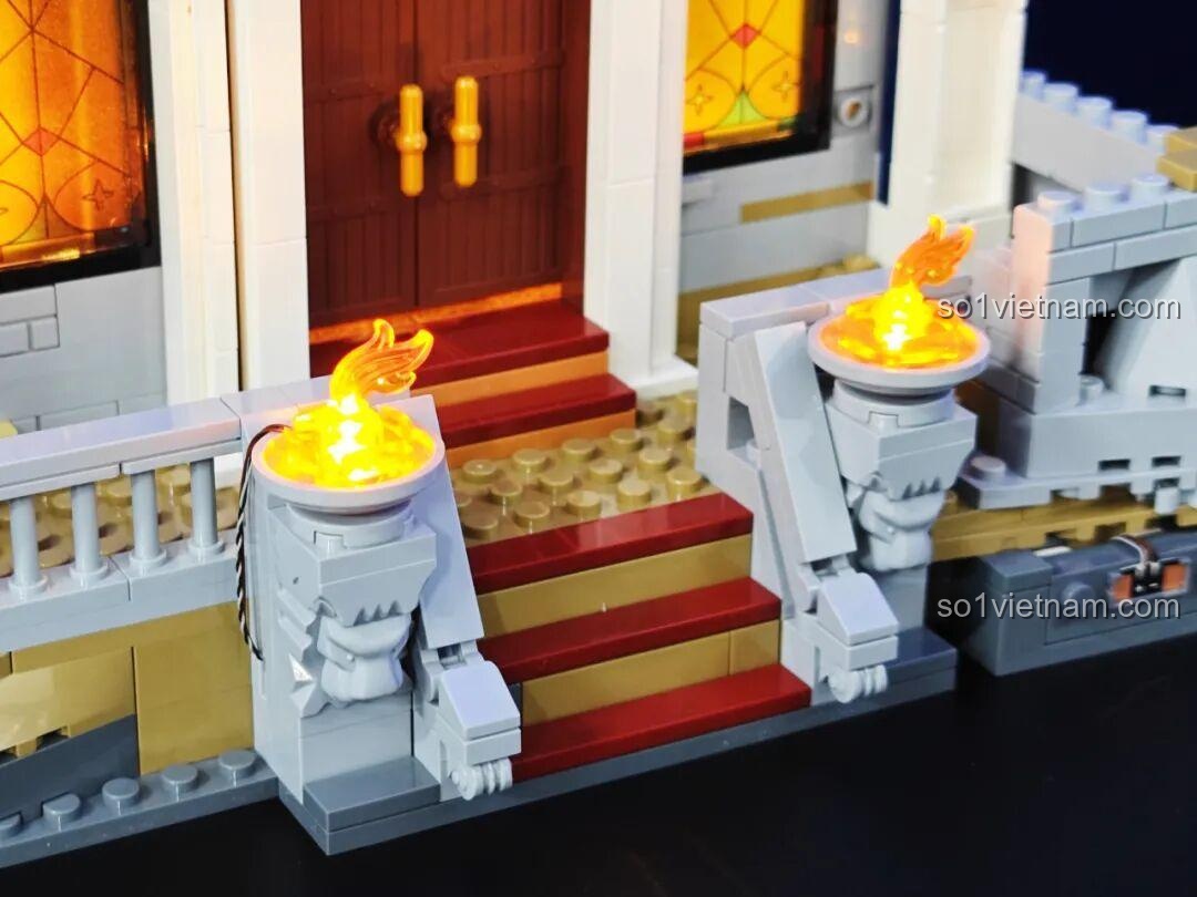 Mô hình Lumibricks L9071 Sảnh Tiệc Hoàng Gia với kích thước lớn, thiết kế trung cổ ấn tượng, có đèn LED, phù hợp thanh niên 16 tuổi, chất lượng cao.