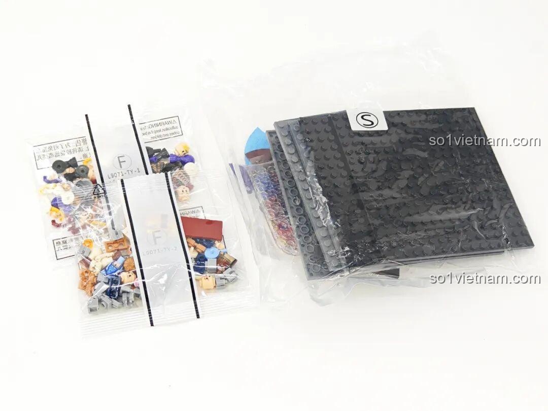 Các túi mảnh ghép đặc biệt và chung của bộ đồ chơi Lumibricks L9071 Sảnh Tiệc Hoàng Gia, đảm bảo đầy đủ chi tiết, phù hợp thanh niên 16 tuổi, giá tiết kiệm.