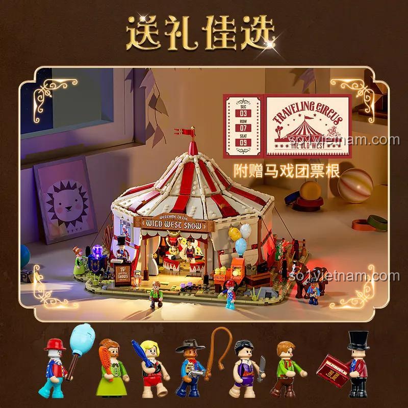 7 minifigures chi tiết của Gánh Xiếc Lưu Động Lumibricks, các nhân vật xiếc