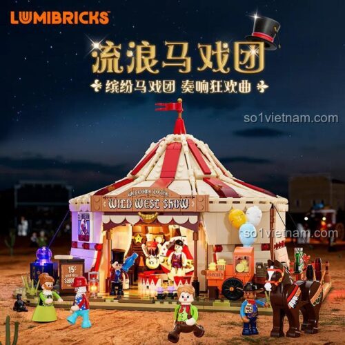 đồ chơi mô hình Lumibricks 1962 mảnh ghép, đồ chơi mô hình Rạp Xiếc Di Động cho con trai 16 tuổi