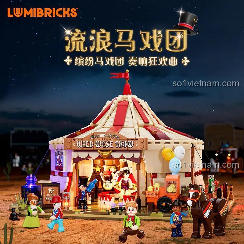 đồ chơi mô hình Lumibricks 1962 mảnh ghép, đồ chơi mô hình Rạp Xiếc Di Động cho con trai 16 tuổi