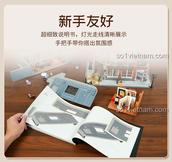Chi tiết đèn LED trên mô hình Phòng Trưng Bày Nghệ Thuật Lumibricks L9085