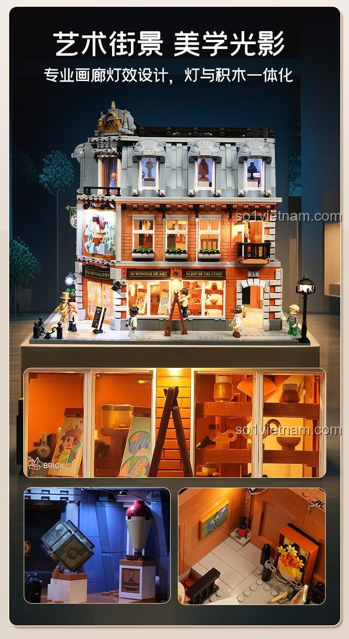 Các minifigures đi kèm mô hình Phòng Trưng Bày Nghệ Thuật Lumibricks L9085