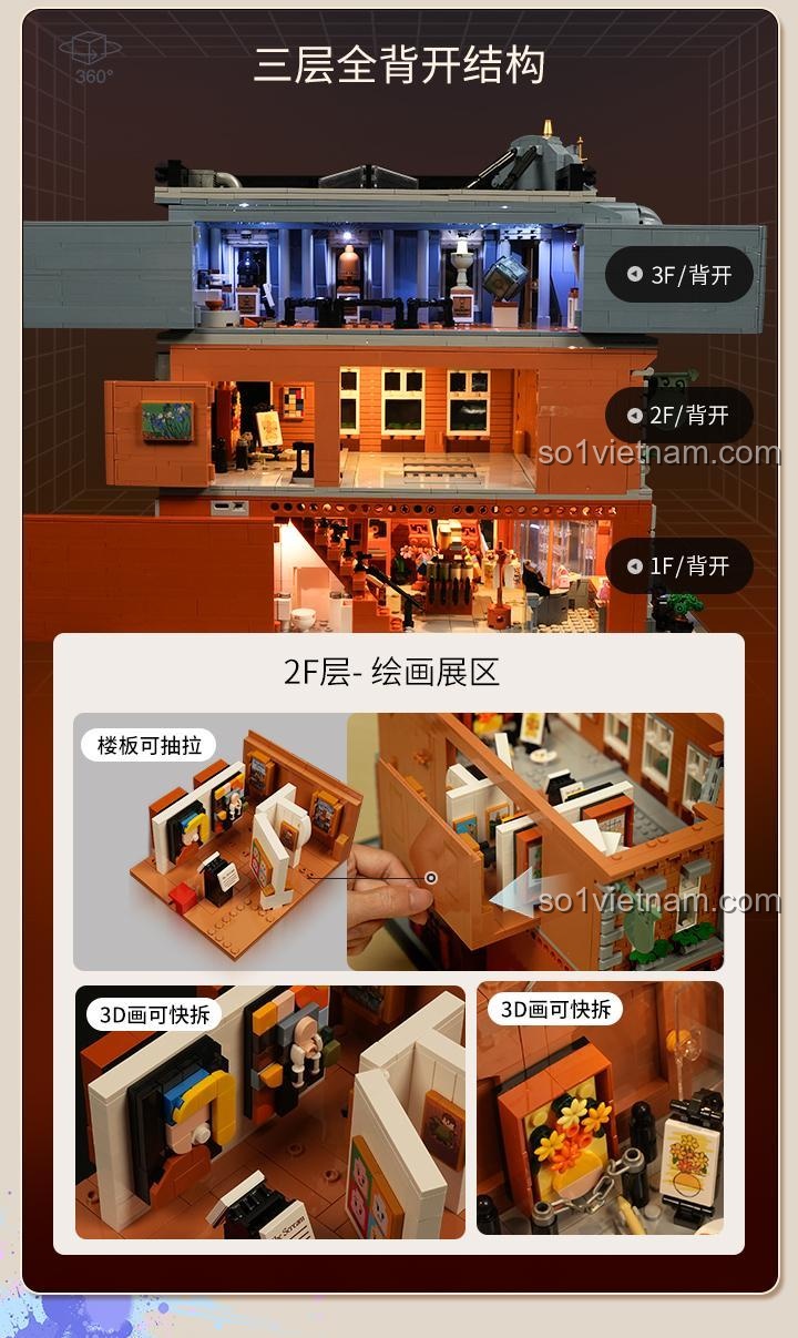Mô hình Phòng Trưng Bày Nghệ Thuật Lumibricks L9085 có thể mở