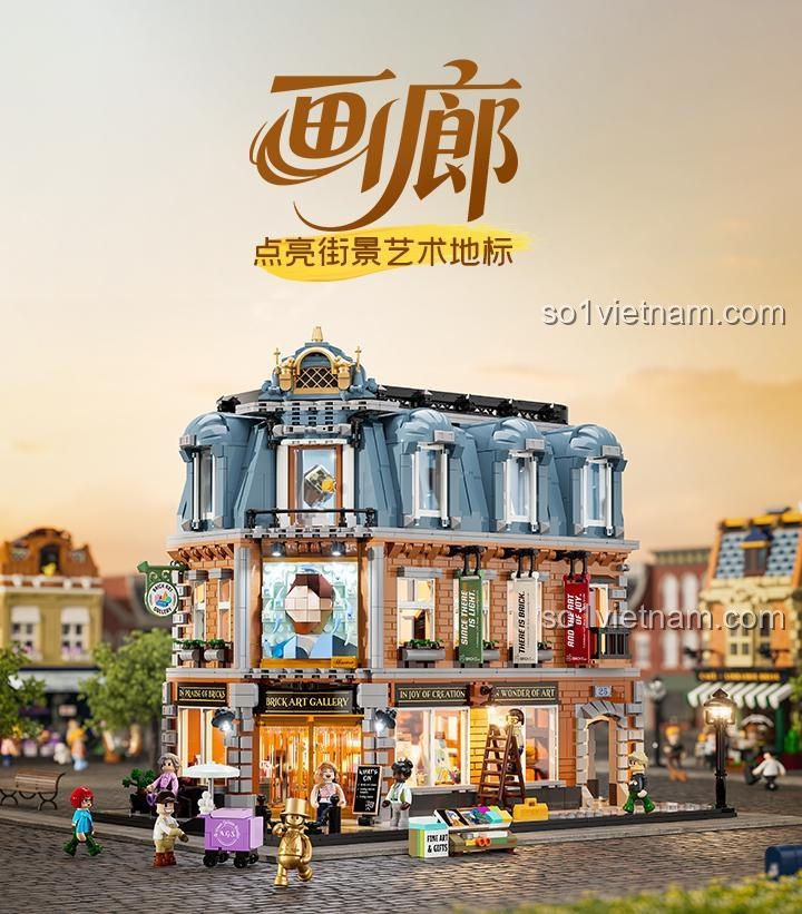 Mô hình Phòng Trưng Bày Nghệ Thuật Lumibricks L9085 nhìn từ phía trước