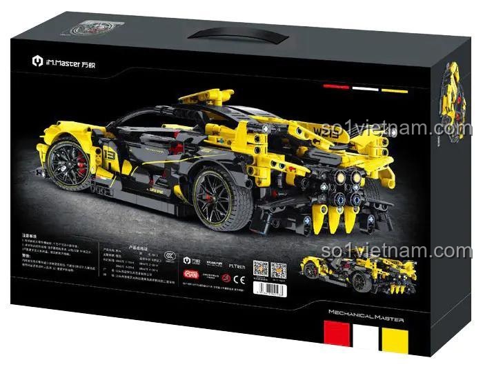 Mặt sau hộp sản phẩm bộ lắp ghép xe Bugatti Veyron tốc độ cao 万致IM.Master 9813