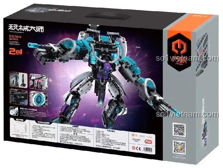 Hộp sản phẩm Súng Không Gian Hai Chế Độ 万致IM.Master/启辉玩具QIHUI 7813, bộ lắp ghép súng, đồ chơi mô hình súng bắn đạn nhựa, đồ chơi xây dựng đèn led âm thanh, đồ chơi giáo dục cho bé trai 14 tuổi