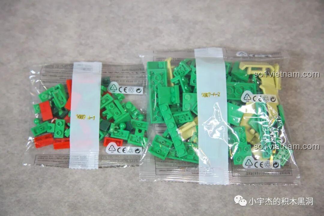 Các túi mảnh ghép cho bước thứ sáu, mục tiêu là tiếp tục kéo dài phần thân của mô hình Rồng Thần.