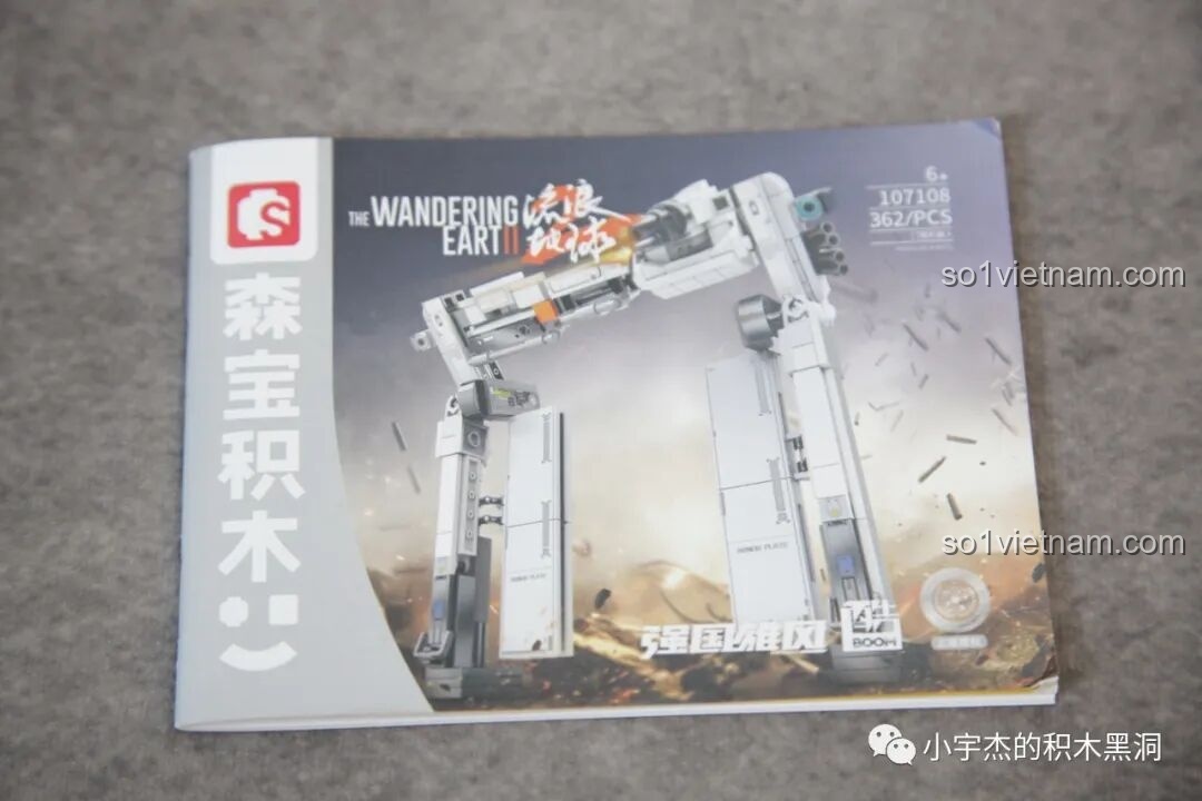 Các mảnh ghép của bộ SEMBO 107108 Robot Khung Cửa được đổ ra, sẵn sàng cho thử thách lắp ráp.