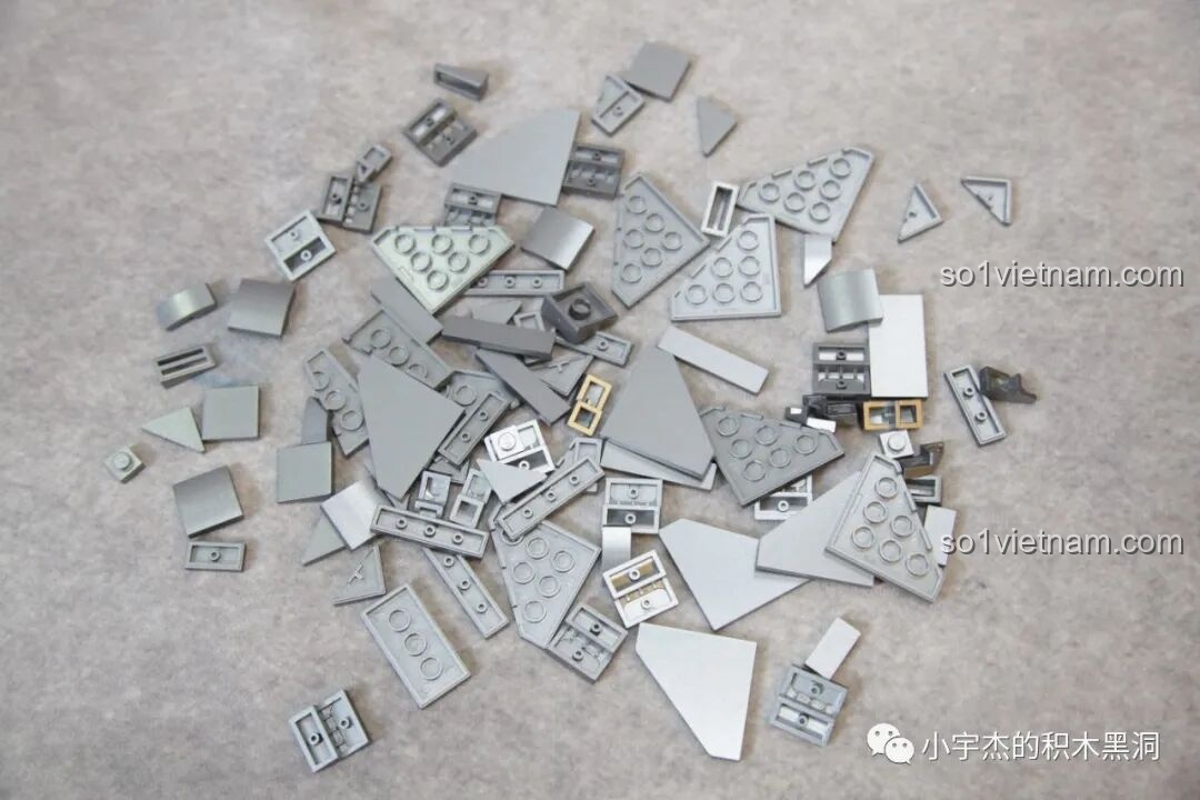 Các mảnh ghép sơn kim loại của bộ Sluban J-20 M38-B1187 Tiêm Kích Tàng Hình được đóng gói riêng biệt, đảm bảo chất lượng bề mặt.