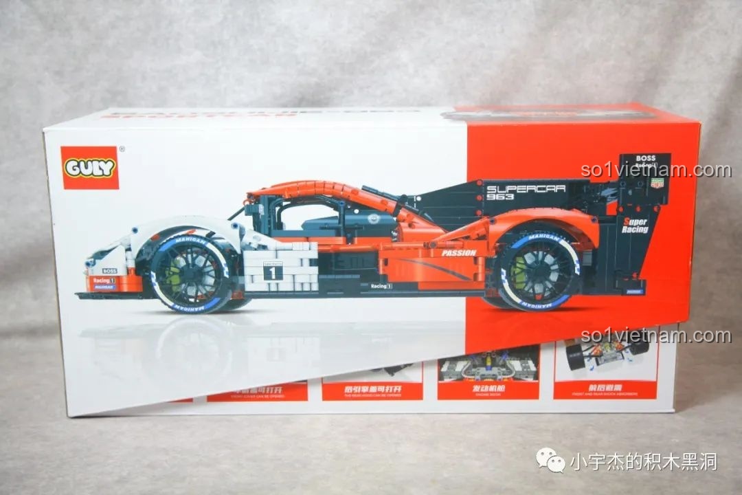 Mặt bên hộp bộ lắp ráp Porsche 963 Sportcar