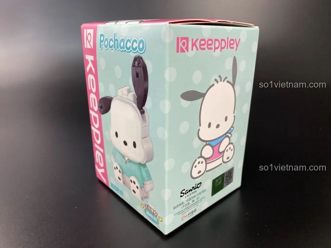 Mặt sau hộp Keeppley K20819 với các thông tin sản phẩm và mã QR, đảm bảo hàng chính hãng.