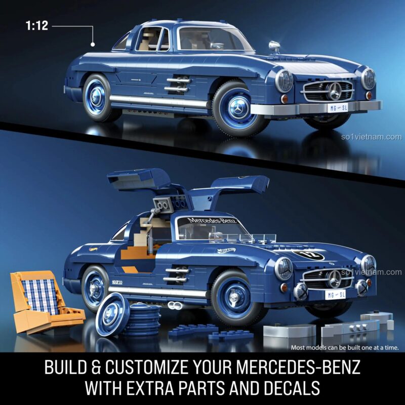 Tùy biến bộ xếp hình HWW25 Siêu xe Mercedes-Benz 300 SL thành phiên bản xe đua độc đáo.