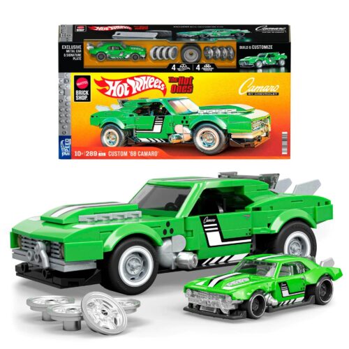Hộp sản phẩm bộ lắp ghép Xe Camaro '68 Mattel JFT16, đồ chơi mô hình cho bé trai 10 tuổi, giá rẻ.