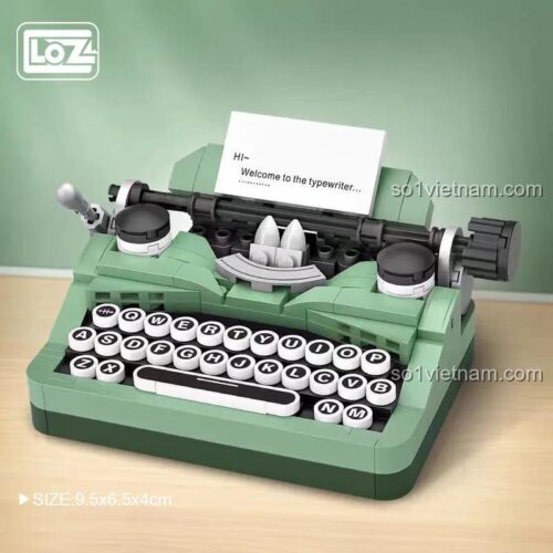 Chi tiết bàn phím máy đánh chữ cổ điển LOZ 4213, bộ lắp ghép 223 mảnh, đồ chơi máy đánh chữ, mô hình máy đánh chữ retro, quà tặng sáng tạo cho bé 6 tuổi