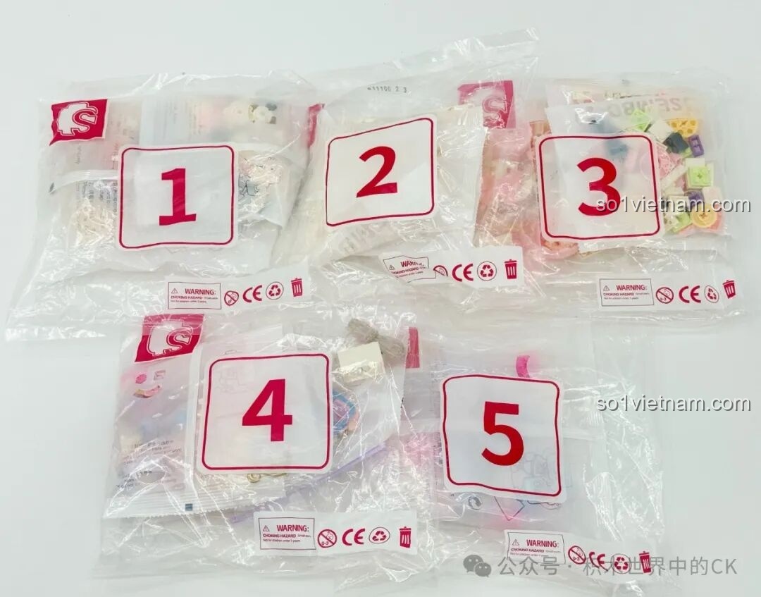 Các túi chi tiết được đóng gói trong hộp Sembo 611106