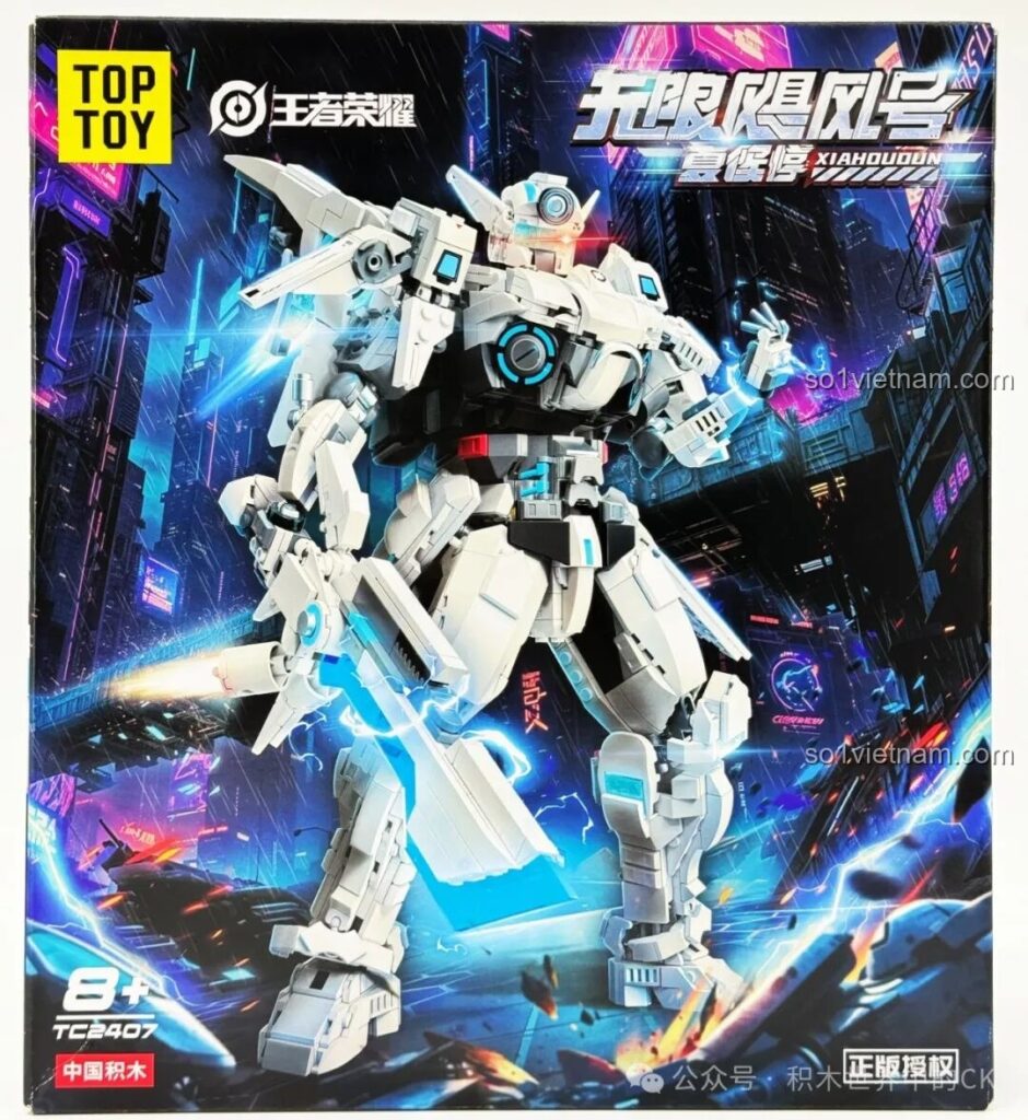 Hộp đồ chơi lắp ráp Mech Hạ Hầu Đôn Vô Cực Cuồng Phong TOP TOY TC2407 với hình ảnh robot hầm hố