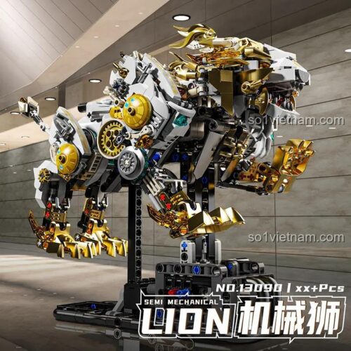 đồ chơi mô hình Mei Ji 13090, bộ xếp hình Sư tử Máy móc, quà tặng bé trai 8 tuổi, chất lượng cao