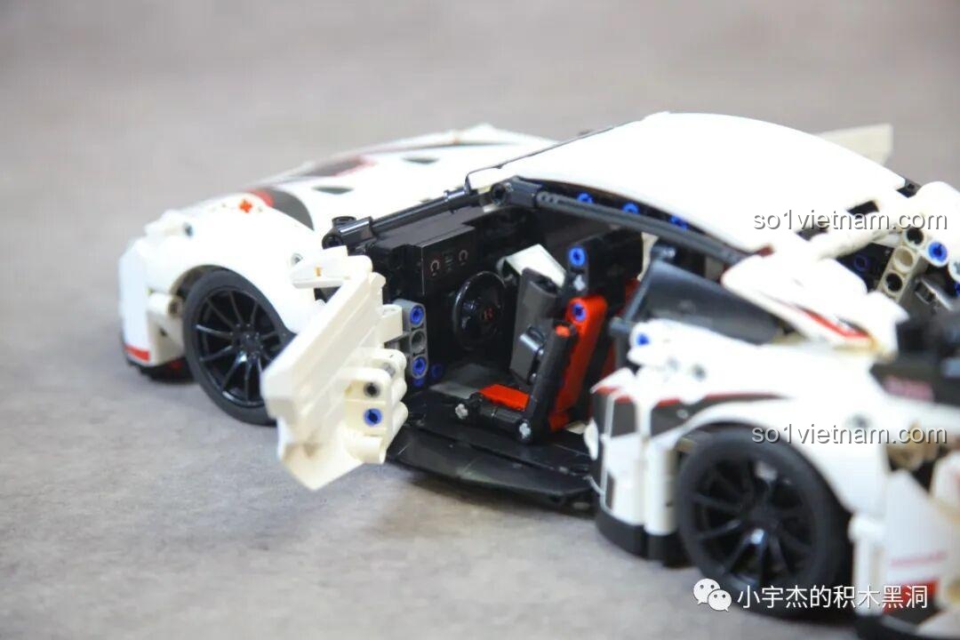 Nội thất đồ chơi mô hình 22 Mei Ji Siêu Xe GT với cửa mở, chi tiết tinh xảo, đồ chơi lắp ghép cho con trai 12 tuổi