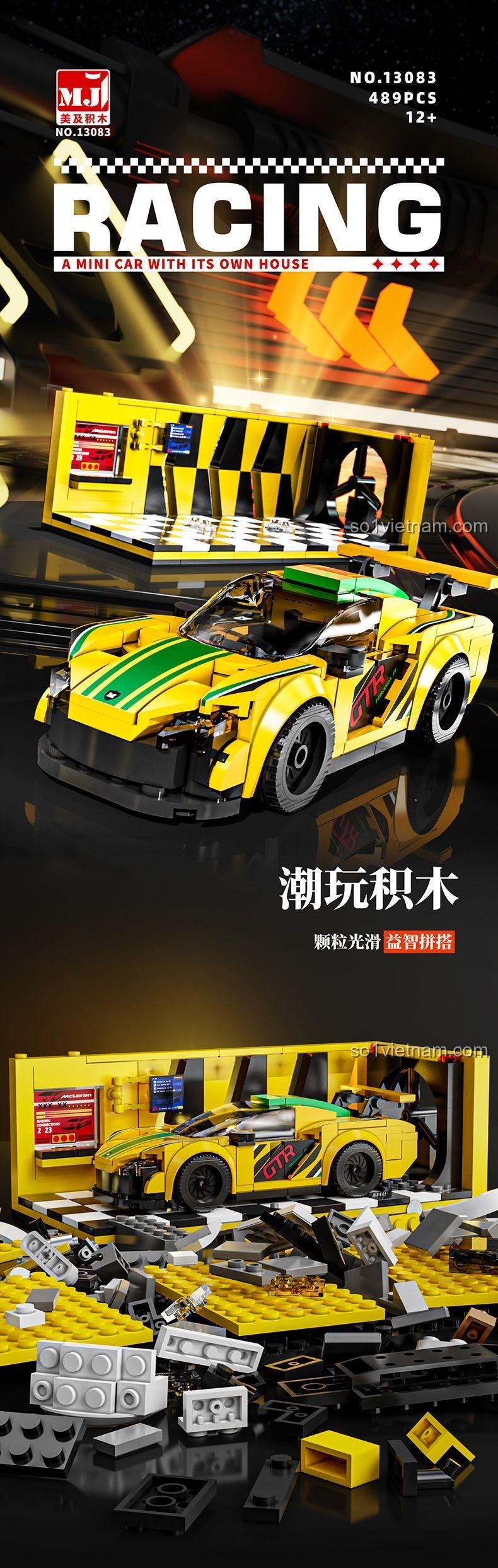 Mei Ji Building Blocks 13083 Xe Đua McLaren GT Bộ đồ chơi xe đua Tương thích LEGO® 489 Mảnh 12+ Con trai