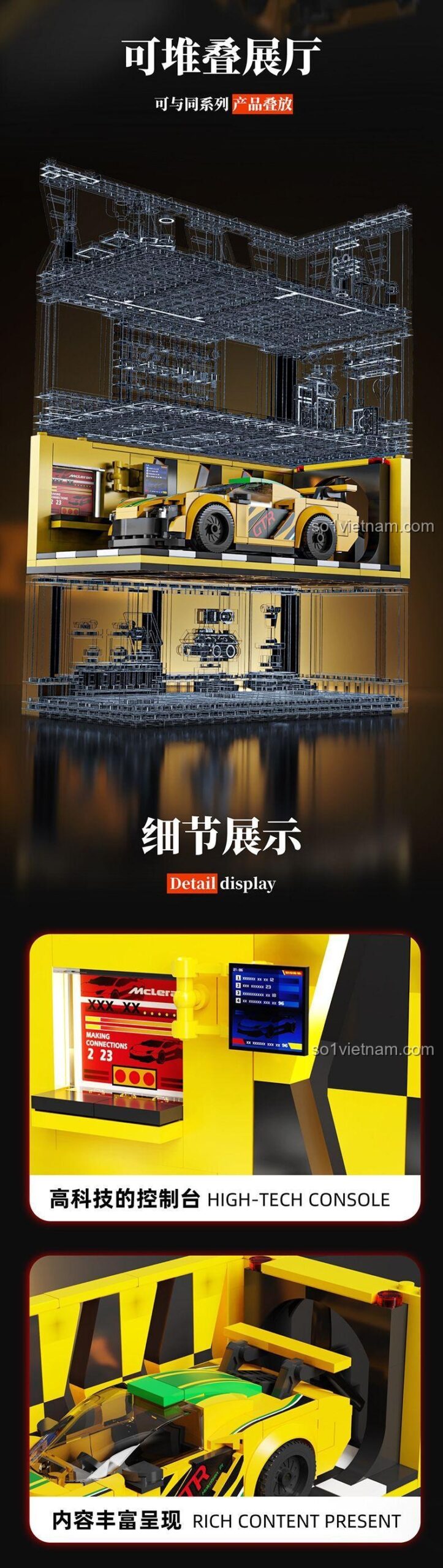 Mei Ji Building Blocks 13083 Xe Đua McLaren GT Bộ lắp ráp xe đua Phụ kiện Tương thích LEGO® 489 Mảnh 12+ Con trai