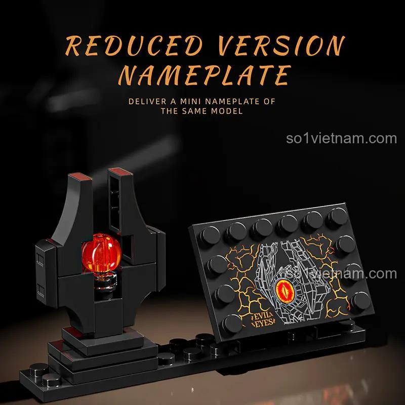 Đồ chơi mô hình Mei Ji Ji Mu 13070 Mắt Sauron kèm tấm biển tên phiên bản thu nhỏ, có đèn LED, giá tốt cho con trai 12 tuổi.