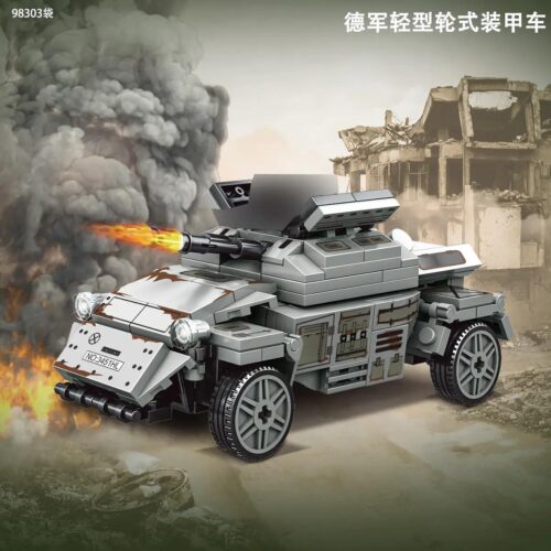 Bộ đồ chơi xe bọc thép Đức bánh lốp MeiLian 98303, mô hình xe quân sự chân thực cho bé trai 6 tuổi, giá tốt