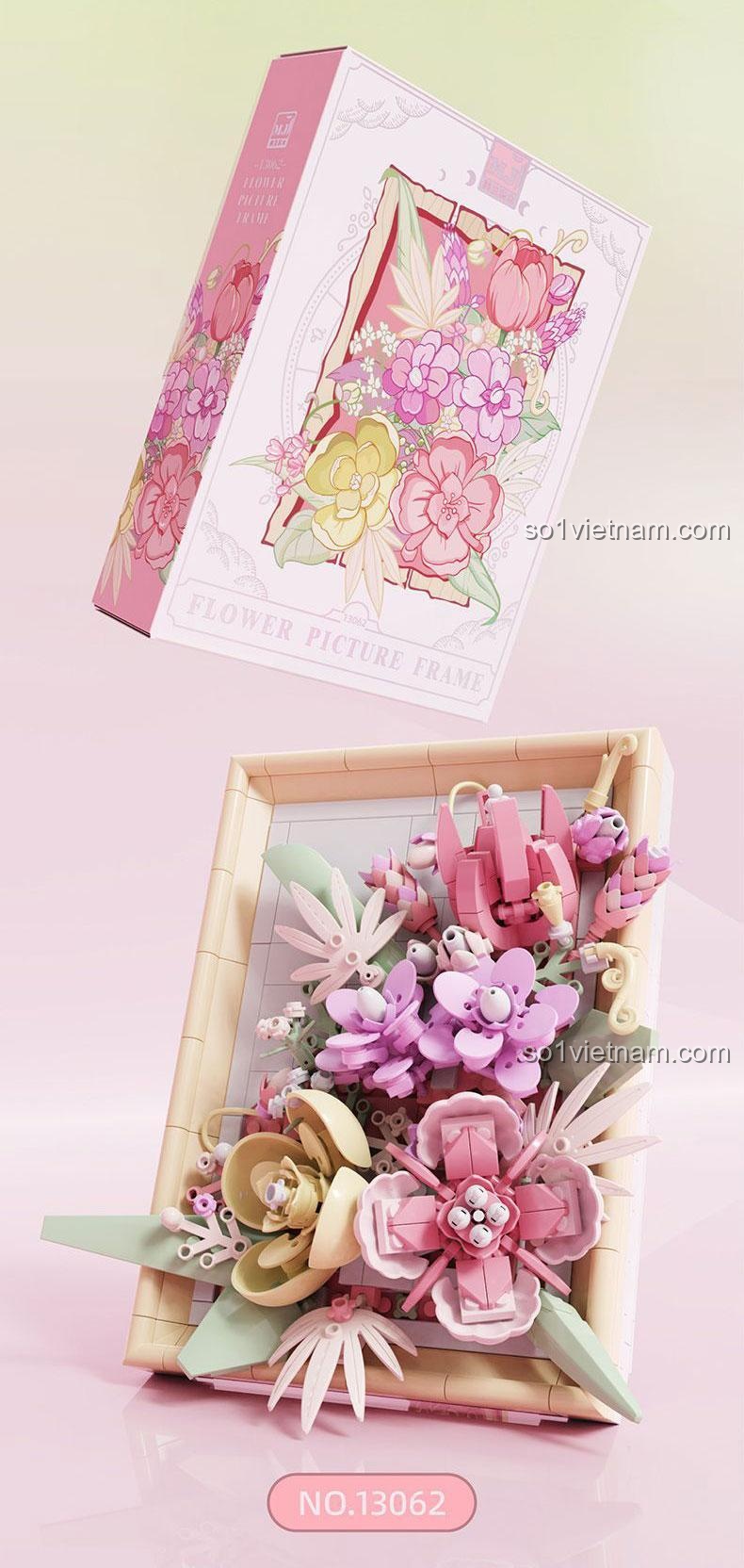 Khung ảnh hoa tím Mijieling 13063 - Bộ đồ chơi hoa xanh dương