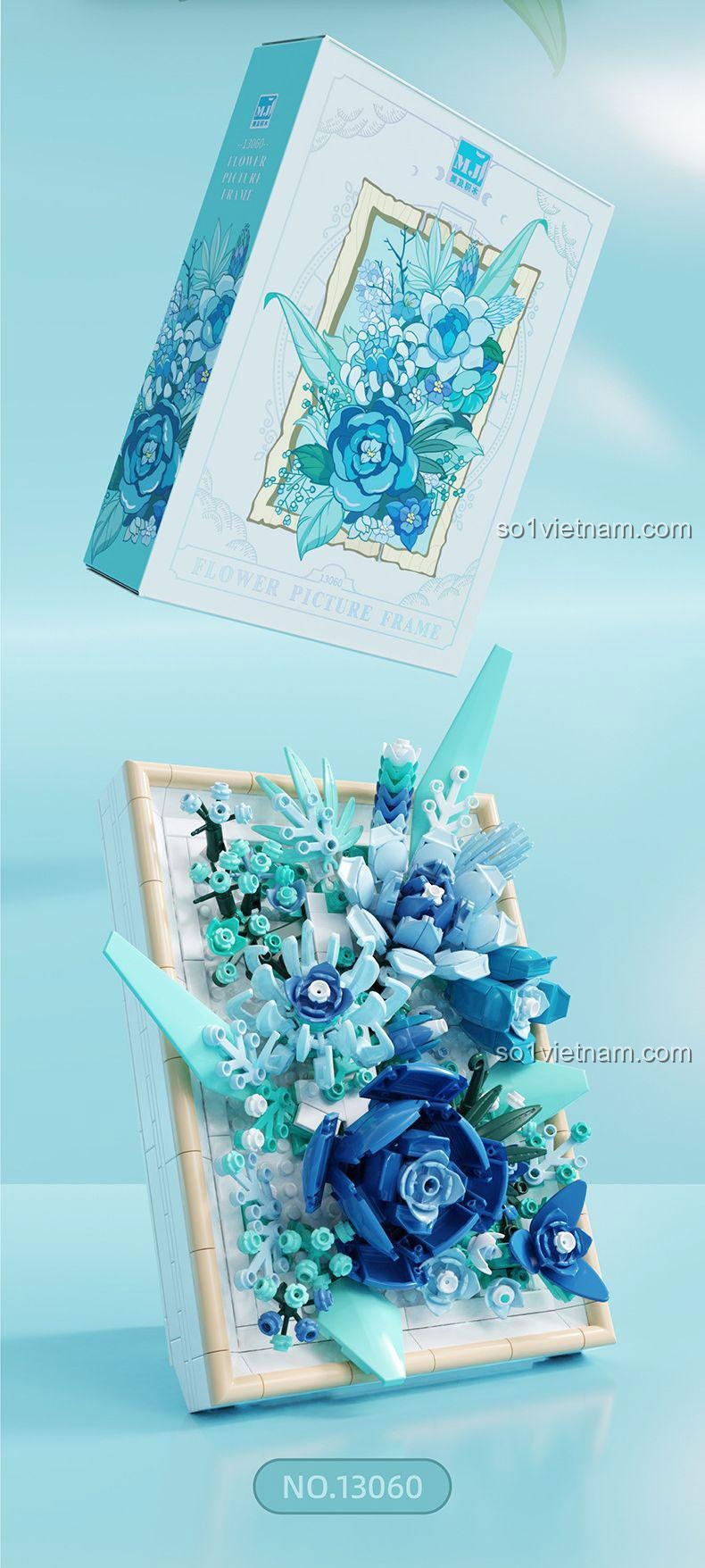 Khung ảnh hoa tím Mijieling 13063 - Bộ đồ chơi hoa xanh