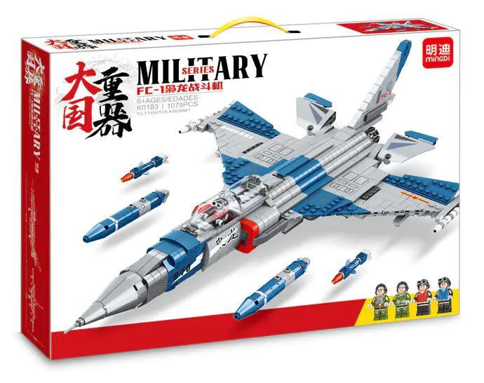Bộ đồ chơi lắp ghép Máy bay chiến đấu FC-1 Xiaolong MinDi K0183 1079 mảnh