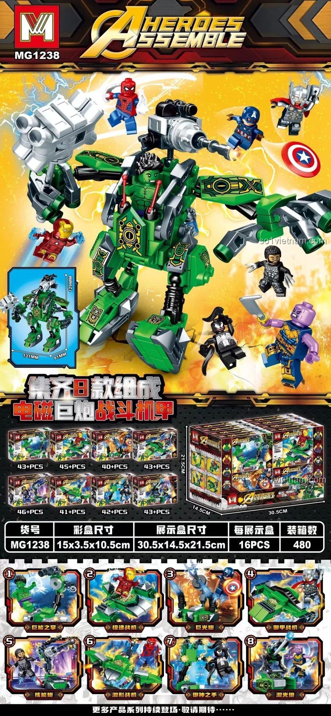 Robot Khổng Lồ Chiến Đấu Điện Từ Ming Ge MG1238 sau khi lắp ráp