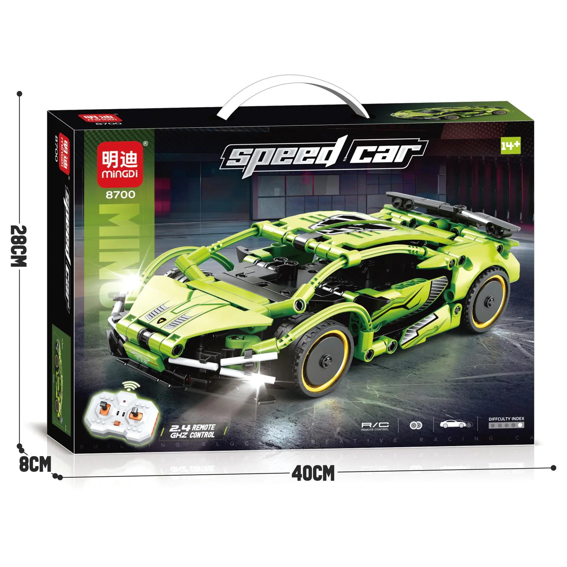 Mingi 8700 Xe Lamborghini Điều Khiển Từ Xa, bộ lắp ghép xe đua tốc độ cao, đồ chơi giáo dục cho bé trai 14 tuổi, giá tốt