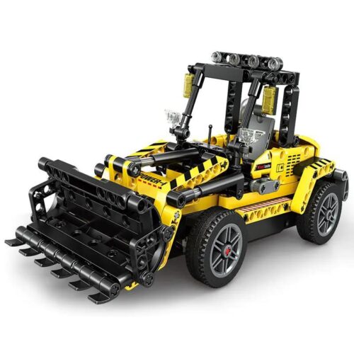 Mô hình Xe Lu Bánh Lốp Điều Khiển Từ Xa 明迪minGDi 8712 màu vàng đen xám, đồ chơi kỹ thuật cho bé trai 14 tuổi, có đèn LED, điều khiển từ xa, 24 mảnh ghép