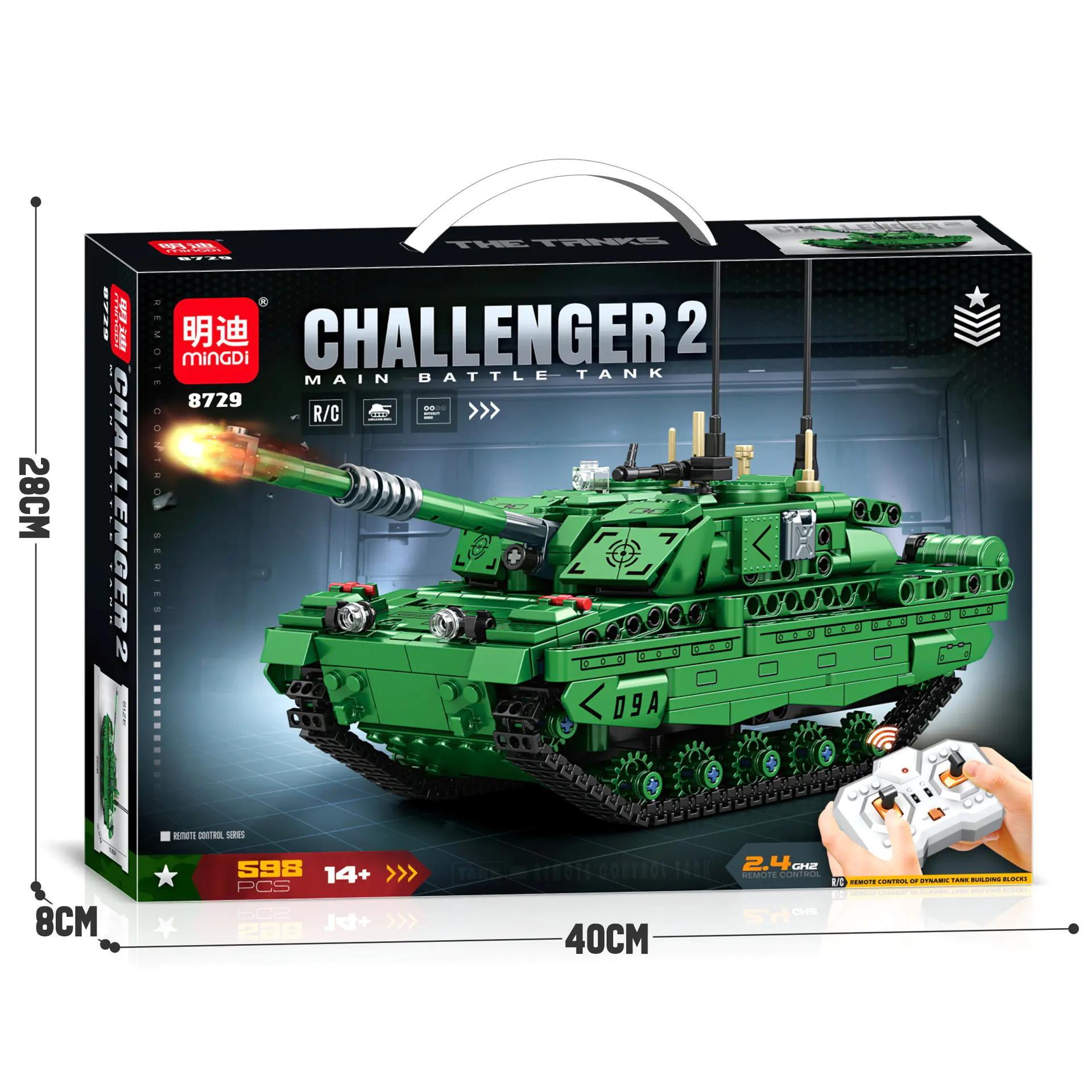 Bộ lắp ghép Xe tăng Challenger 2 MingDi 8729 điều khiển từ xa, 598 mảnh ghép, đồ chơi mô hình chất lượng cao cho con trai 14 tuổi giá tốt.
