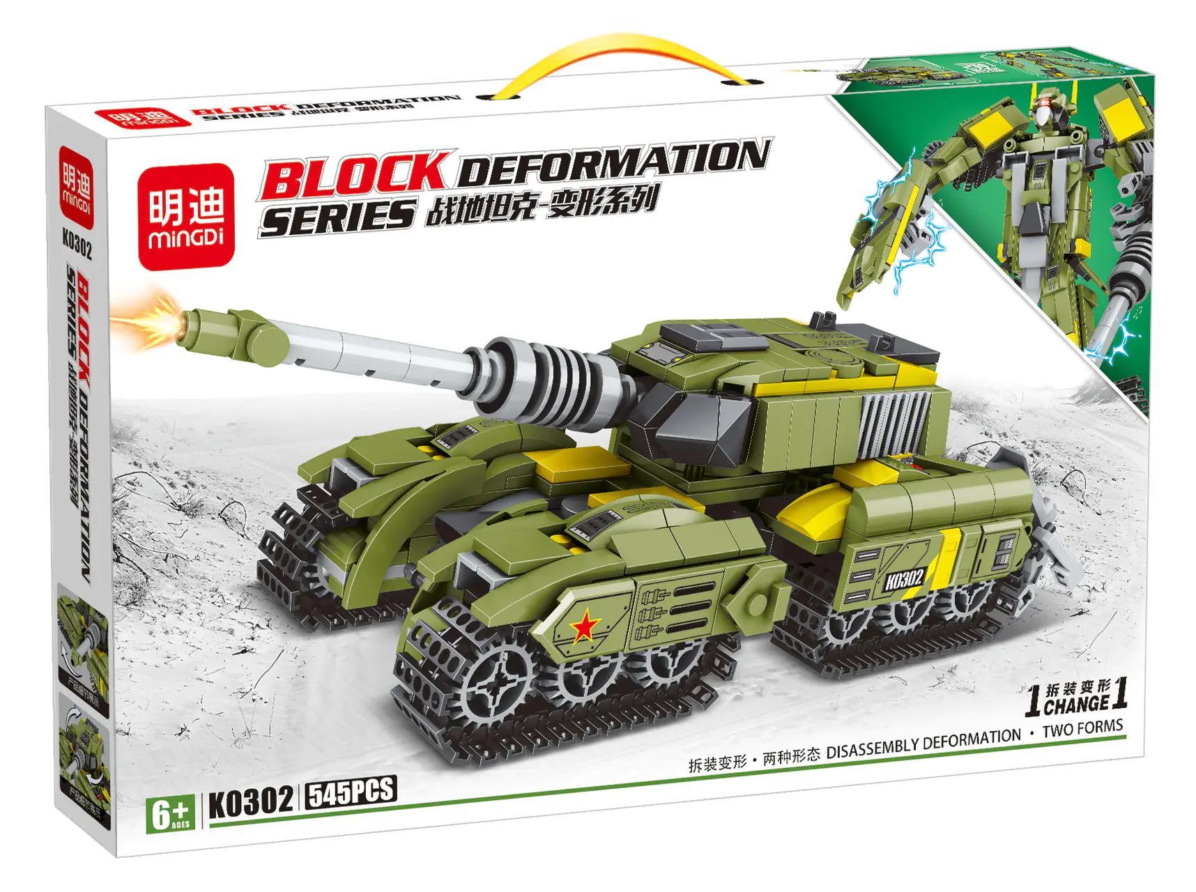 bộ đồ chơi Xe Tăng Chiến Đấu Biến Hình Mingdi K0302, mô hình biến hình 2 trong 1 cho con trai 6 tuổi, giá tốt