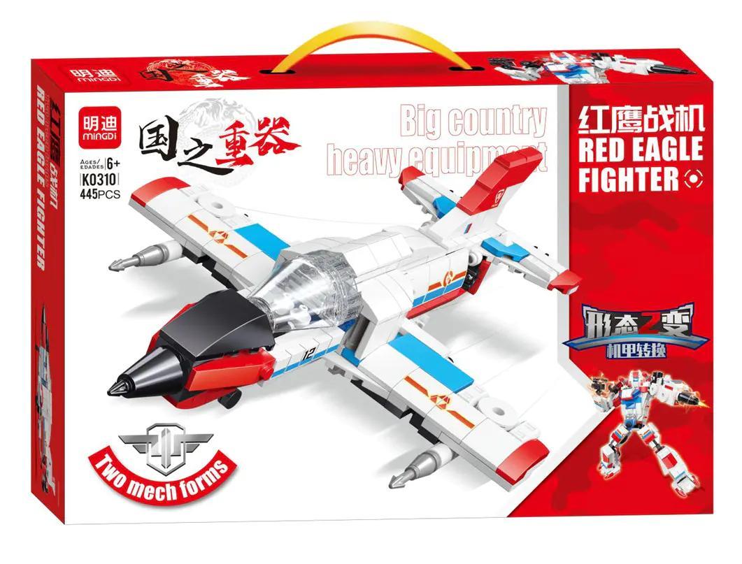 Bộ lắp ghép Mingdi K0310 Chiến cơ Đại bàng Đỏ biến hình Robot, đồ chơi mô hình cho bé trai 6 tuổi, giá tốt