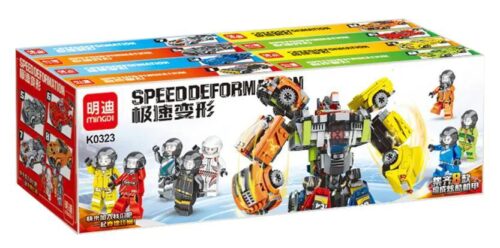 bộ lắp ghép Robot Biến Hình Tốc Độ Mingdi K0323 giá tốt cho bé trai 6 tuổi, hộp đồ chơi 8 xe đua hợp thể robot khổng lồ