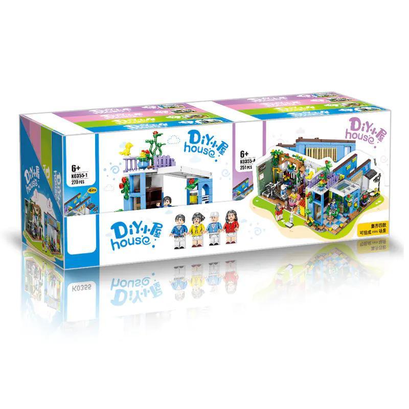 Hộp bộ lắp ghép Ngôi nhà DIY MinGDi K0355 1057 chi tiết, lắp được 4 kiểu nhà, đồ chơi mô hình giá tốt cho bé gái 6 tuổi