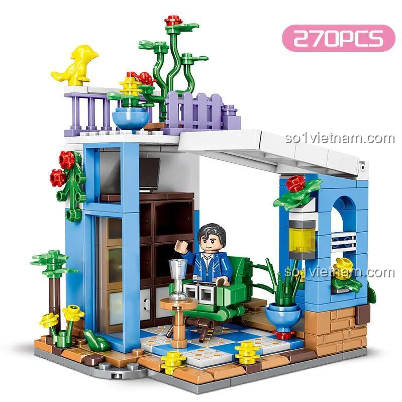 Mô hình một phòng Ngôi nhà DIY MinGDi K0355 với 270 chi tiết, đồ chơi xây dựng cho bé gái 6 tuổi phát triển sáng tạo