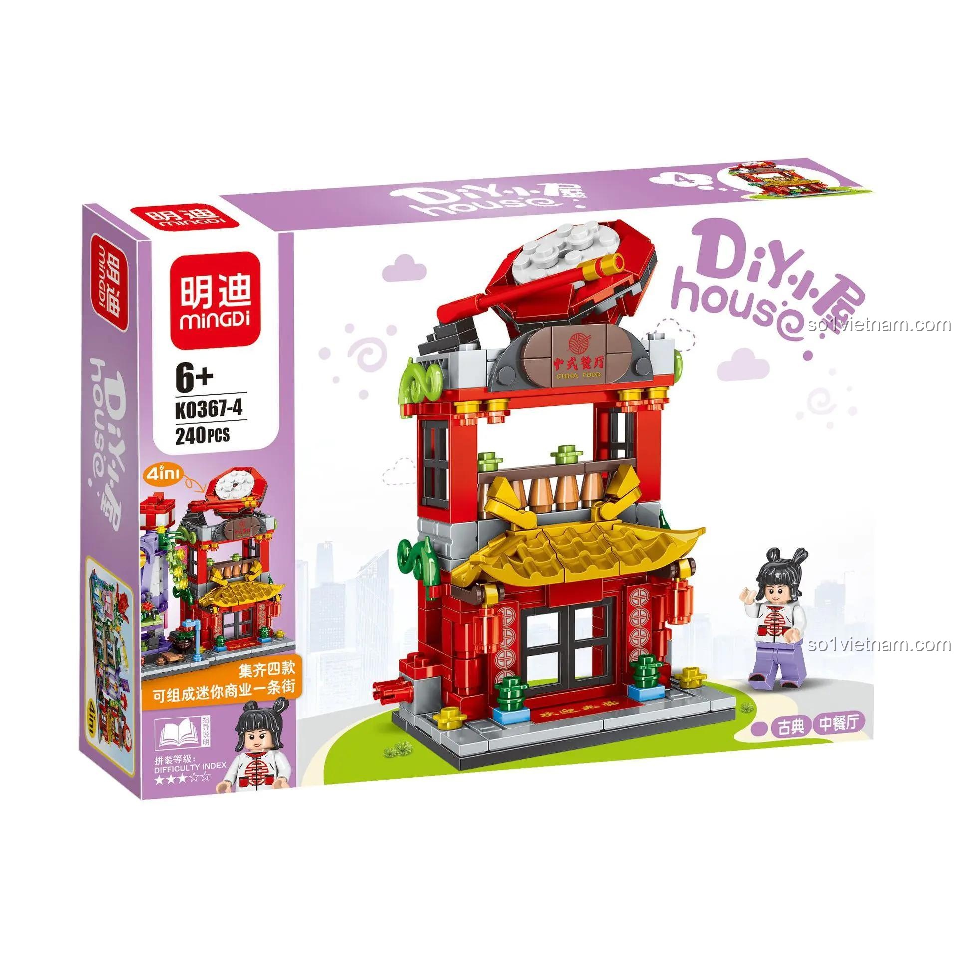 Hộp đồ chơi xây dựng K0367-4 Nhà Hàng Cổ Điển LEIBAO, bộ xếp hình chi tiết cao cho bé 6 tuổi, giá hời.