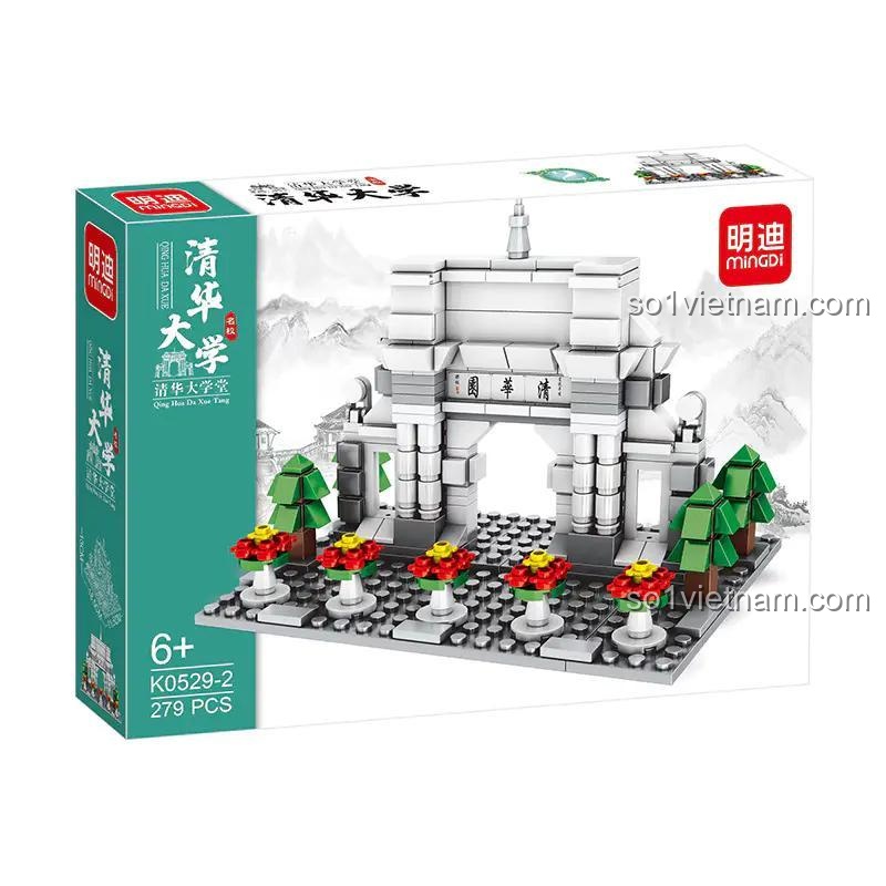 Hộp bộ lắp ghép Đại học Thanh Hoa - Mô hình kiến trúc kinh điển, đồ chơi giáo dục cho bé 6 tuổi