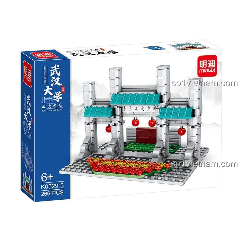 Hộp bộ lắp ghép Đại học Vũ Hán - Mô hình kiến trúc kinh điển, đồ chơi giáo dục cho bé 6 tuổi