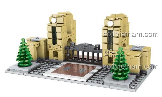 Mô hình Đại học Phục Đán - Bộ lắp ghép kiến trúc kinh điển, đồ chơi giáo dục cho bé 6 tuổi