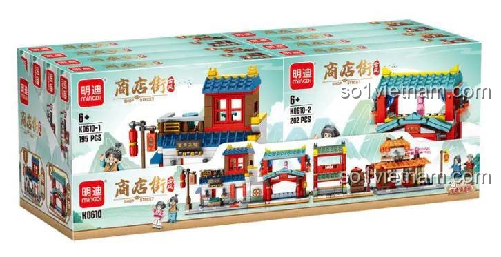 Bộ đồ chơi MingDi K0610 Phố cổ Trung Hoa, 202 mảnh, cho bé 6 tuổi
