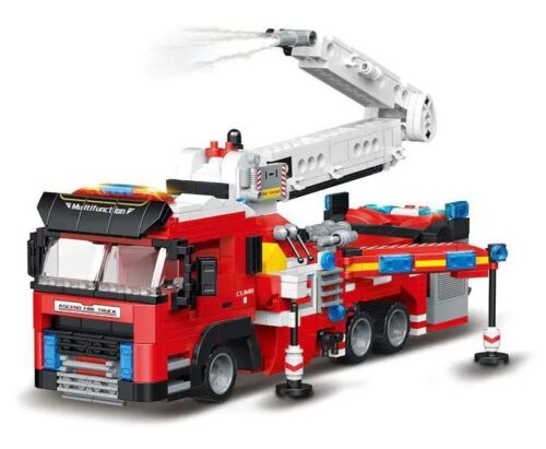 Bộ đồ chơi xe cứu hỏa cơ giáp K0620明迪minGDi phun nước, có thể biến hình thành robot, 916 chi tiết, phù hợp cho bé trai 6 tuổi