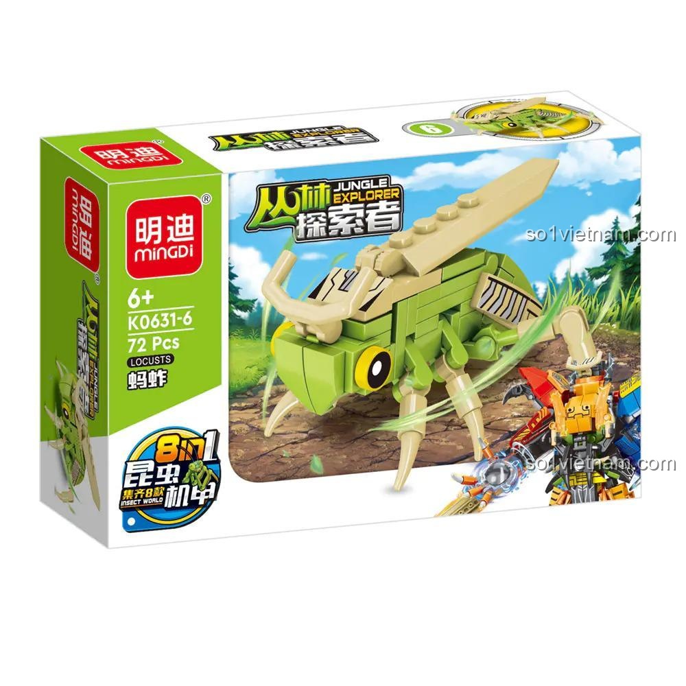 Hộp sản phẩm bộ lắp ghép Jungle Explorer 8 in 1 MingDi K0631 mẫu Cây Cây